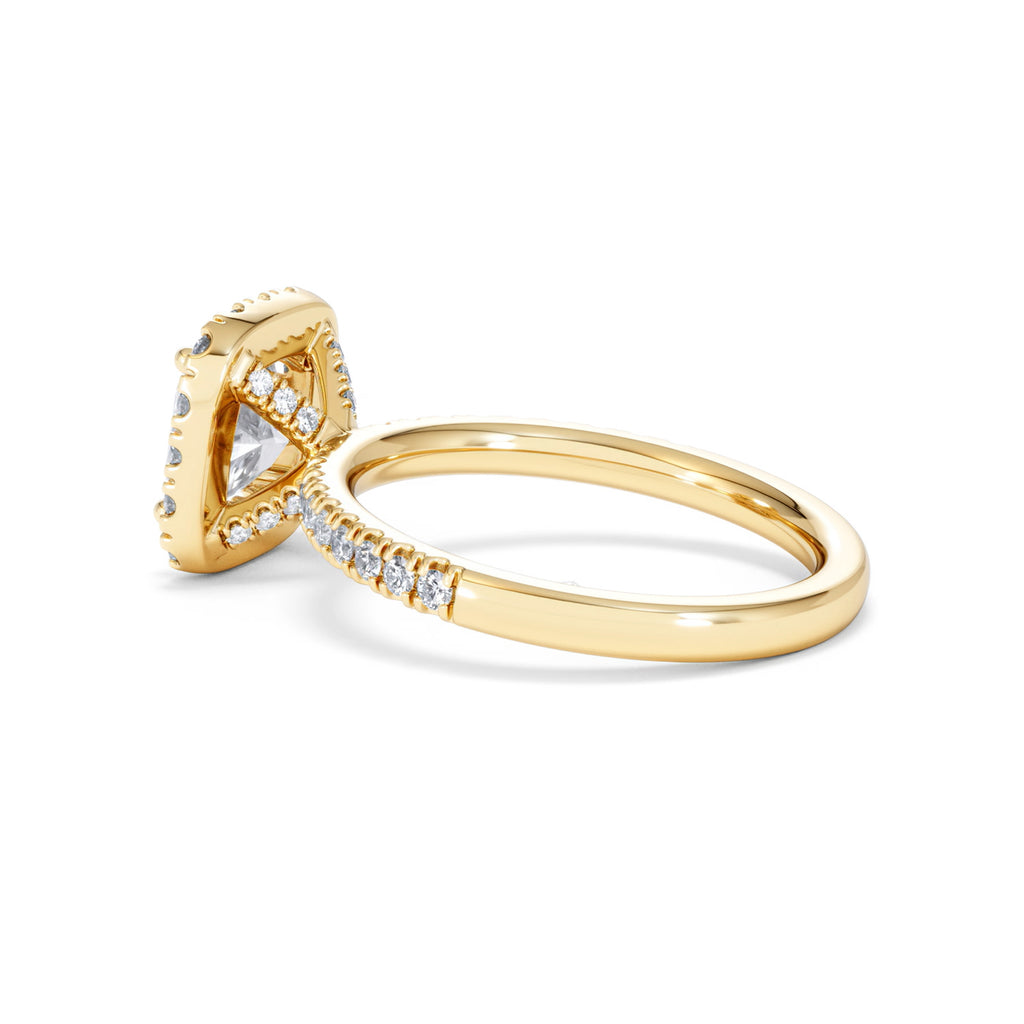 2.05ct Beatrice Lab Diamond Halo Engagement Ring in 18K Gold F/VS1