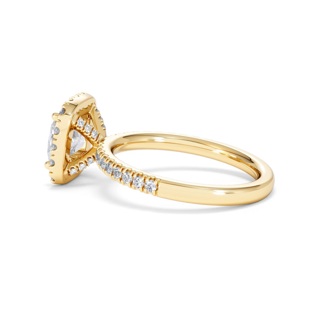 2.05ct Beatrice Lab Diamond Halo Engagement Ring in 18K Gold F/VS1