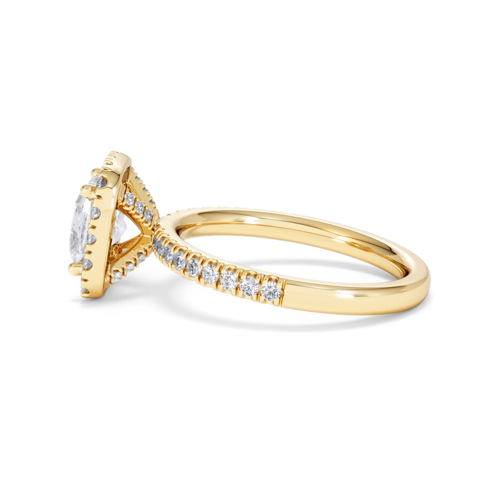 2.05ct Beatrice Lab Diamond Halo Engagement Ring in 18K Gold F/VS1