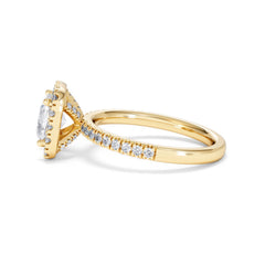2.05ct Beatrice Lab Diamond Halo Engagement Ring in 18K Gold F/VS1