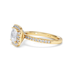 2.05ct Beatrice Lab Diamond Halo Engagement Ring in 18K Gold F/VS1