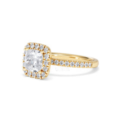 2.05ct Beatrice Lab Diamond Halo Engagement Ring in 18K Gold F/VS1