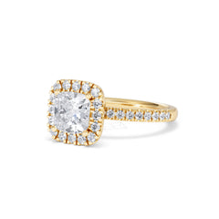 2.05ct Beatrice Lab Diamond Halo Engagement Ring in 18K Gold F/VS1