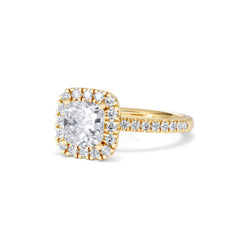 2.05ct Beatrice Lab Diamond Halo Engagement Ring in 18K Gold F/VS1