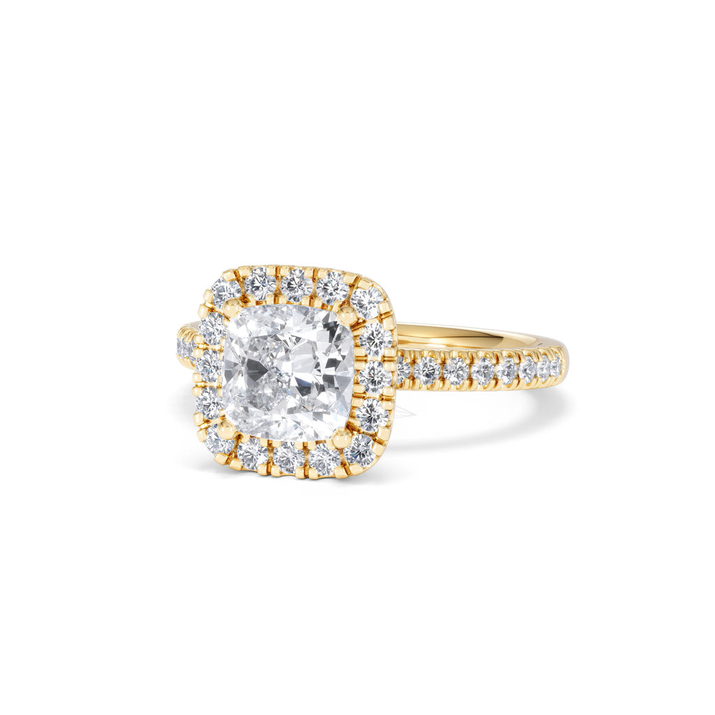 2.05ct Beatrice Lab Diamond Halo Engagement Ring in 18K Gold F/VS1