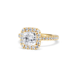2.05ct Beatrice Lab Diamond Halo Engagement Ring in 18K Gold F/VS1
