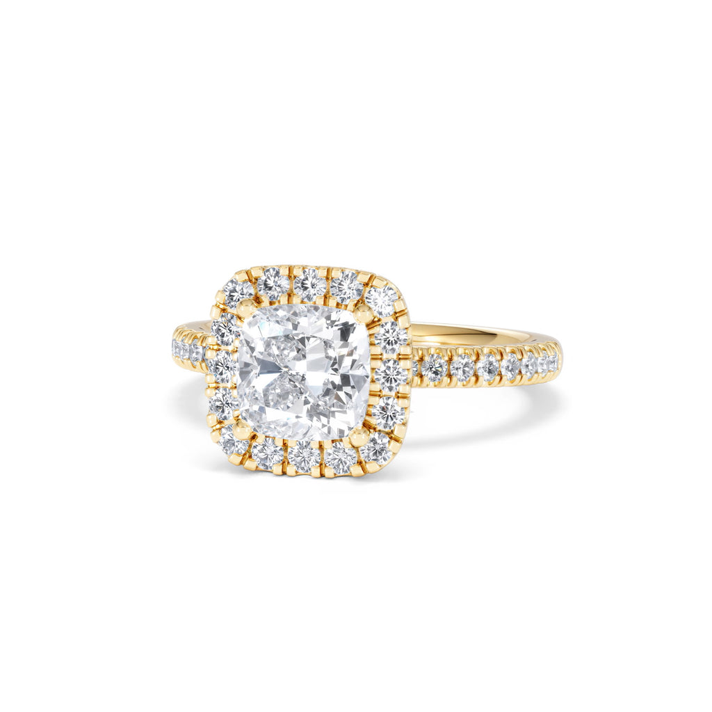 2.05ct Beatrice Lab Diamond Halo Engagement Ring in 18K Gold F/VS1