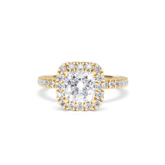 2.05ct Beatrice Lab Diamond Halo Engagement Ring in 18K Gold F/VS1