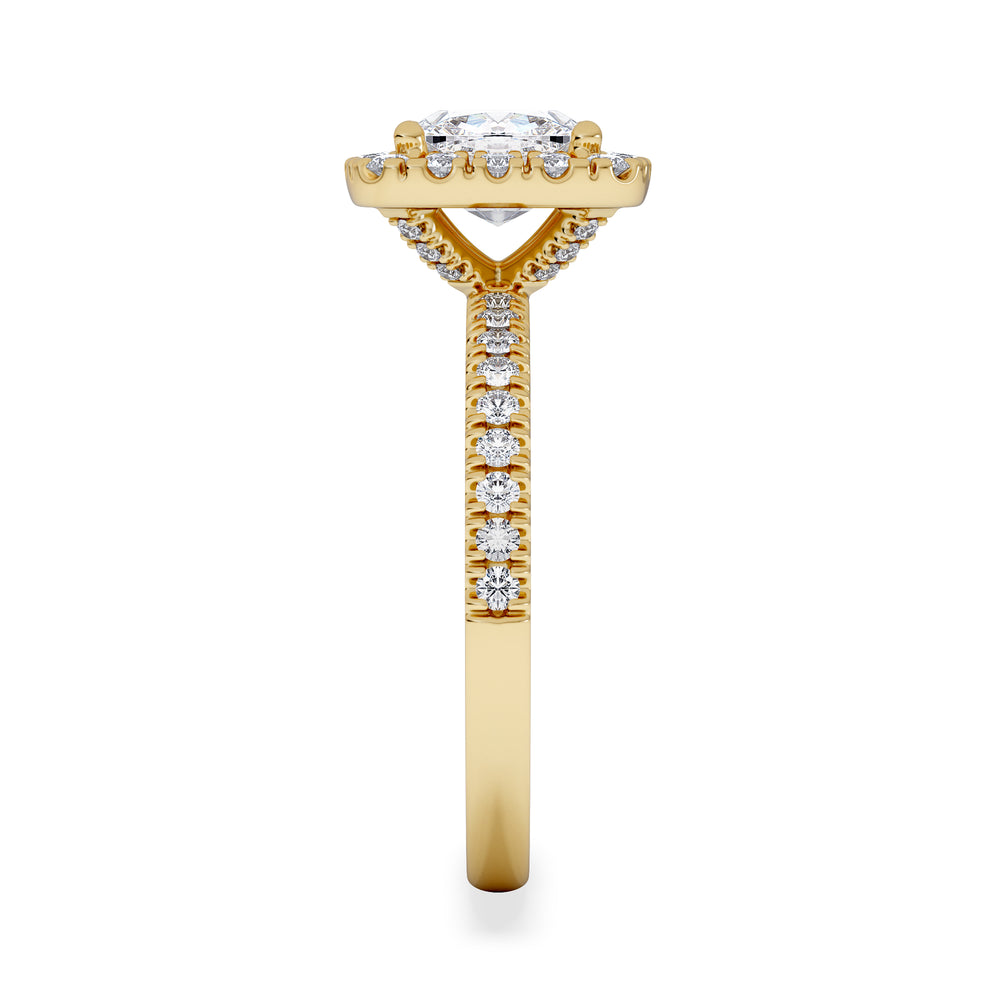2.05ct Beatrice Lab Diamond Halo Engagement Ring in 18K Gold F/VS1