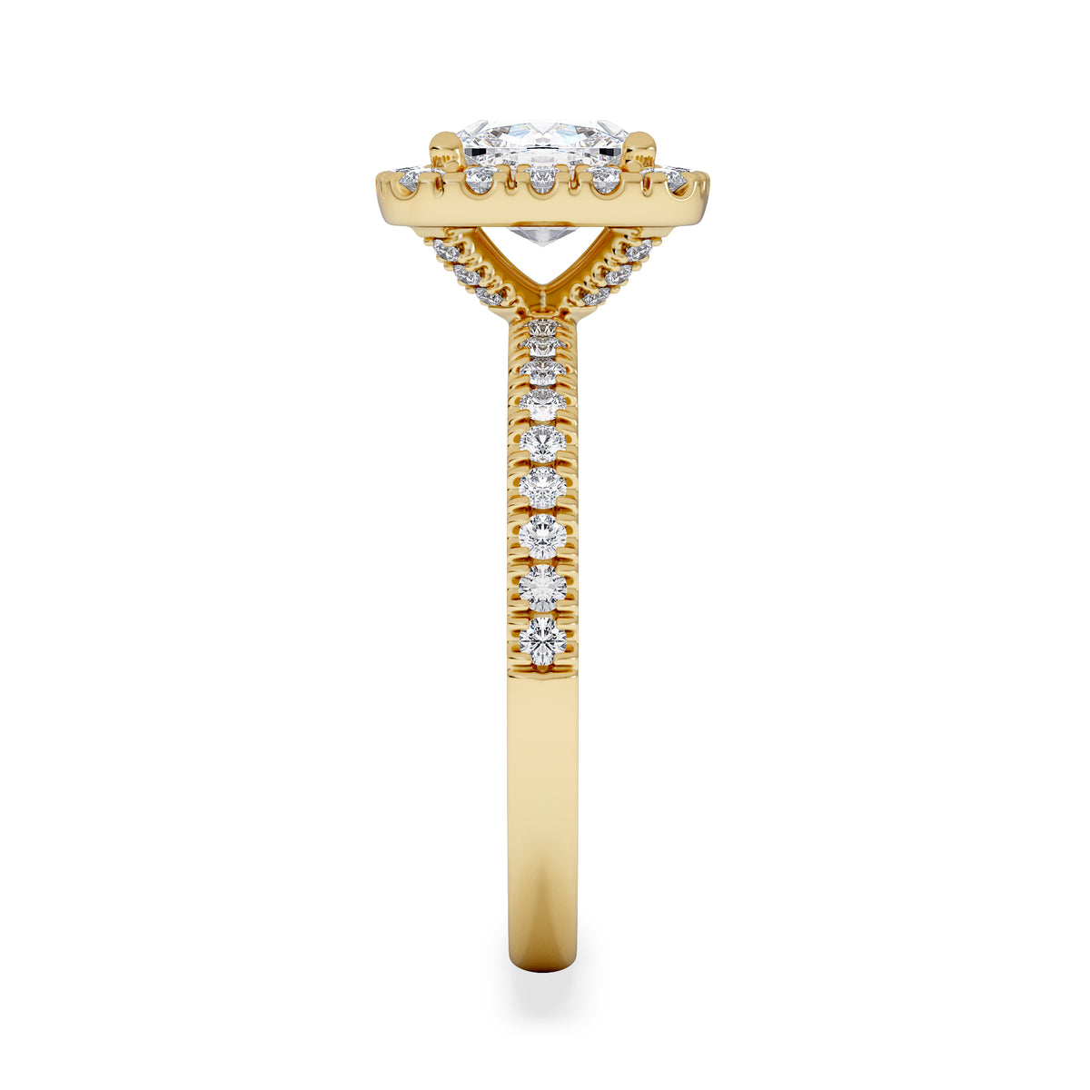 2.05ct Beatrice Lab Diamond Halo Engagement Ring in 18K Gold F/VS1