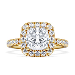 2.05ct Beatrice Lab Diamond Halo Engagement Ring in 18K Gold F/VS1