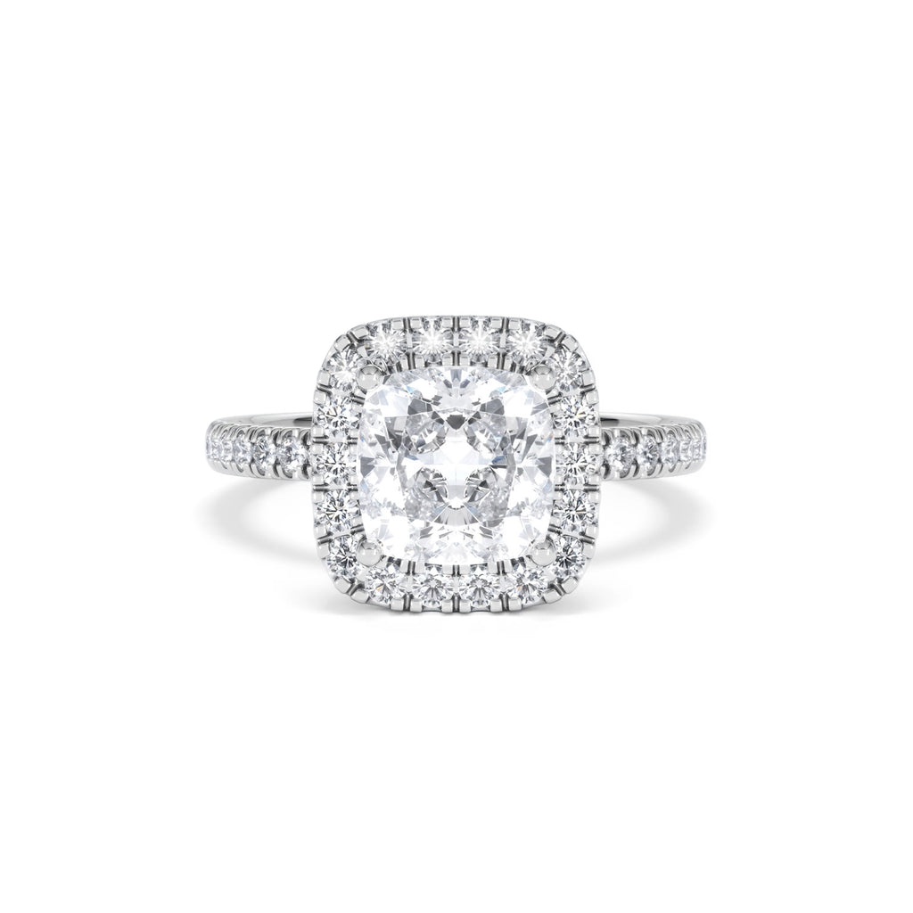 2.60ct Beatrice Lab Diamond Halo Engagement Ring in Platinum F/VS1