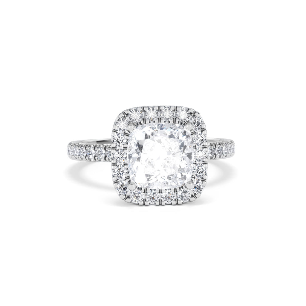 2.60ct Beatrice Lab Diamond Halo Engagement Ring in Platinum F/VS1