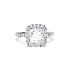 2.60ct Beatrice Lab Diamond Halo Engagement Ring in Platinum F/VS1