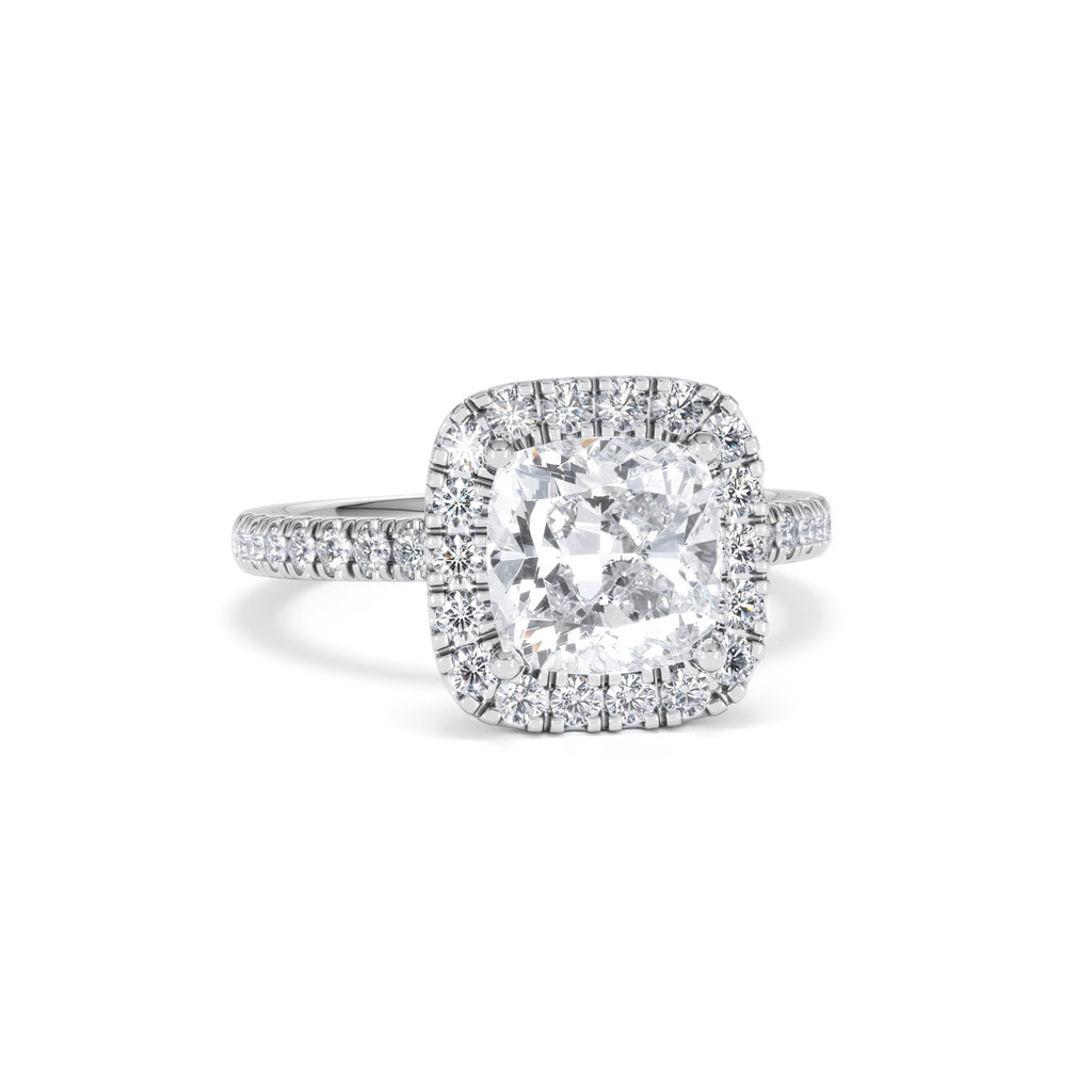 2.60ct Beatrice Lab Diamond Halo Engagement Ring in Platinum F/VS1