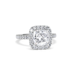 2.60ct Beatrice Lab Diamond Halo Engagement Ring in Platinum F/VS1