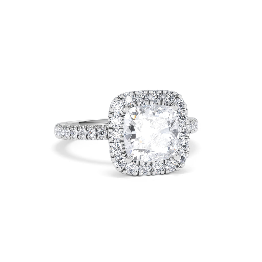 2.60ct Beatrice Lab Diamond Halo Engagement Ring in Platinum F/VS1