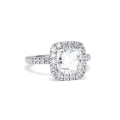 2.60ct Beatrice Lab Diamond Halo Engagement Ring in Platinum F/VS1