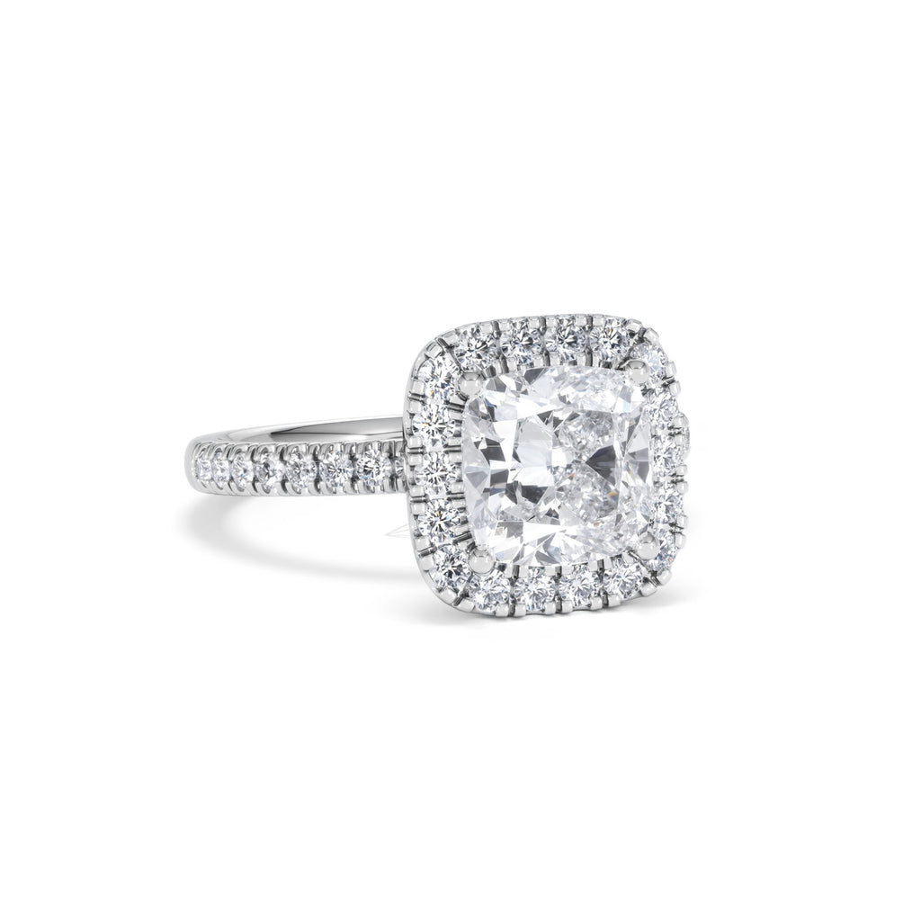 2.60ct Beatrice Lab Diamond Halo Engagement Ring 18K White Gold F/VS1