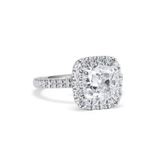 2.60ct Beatrice Lab Diamond Halo Engagement Ring 18K White Gold F/VS1