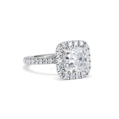 2.60ct Beatrice Lab Diamond Halo Engagement Ring 18K White Gold F/VS1