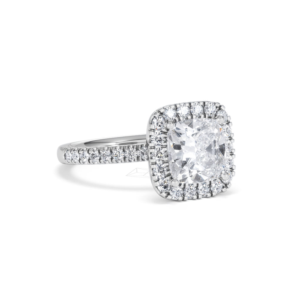 2.60ct Beatrice Lab Diamond Halo Engagement Ring in Platinum F/VS1
