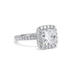 2.60ct Beatrice Lab Diamond Halo Engagement Ring in Platinum F/VS1