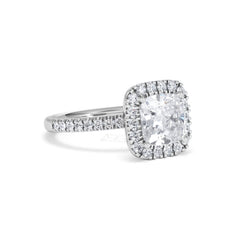 2.60ct Beatrice Lab Diamond Halo Engagement Ring in Platinum F/VS1