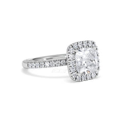 2.60ct Beatrice Lab Diamond Halo Engagement Ring 18K White Gold F/VS1
