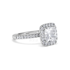 2.60ct Beatrice Lab Diamond Halo Engagement Ring in Platinum F/VS1