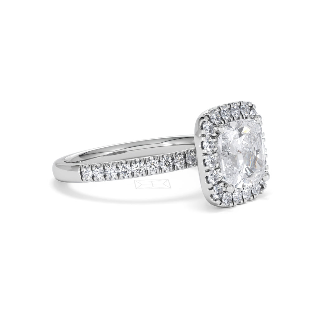 2.60ct Beatrice Lab Diamond Halo Engagement Ring in Platinum F/VS1