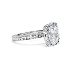 2.60ct Beatrice Lab Diamond Halo Engagement Ring in Platinum F/VS1