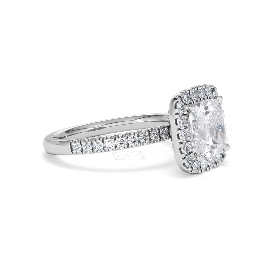 2.60ct Beatrice Lab Diamond Halo Engagement Ring in Platinum F/VS1