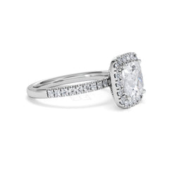 2.60ct Beatrice Lab Diamond Halo Engagement Ring in Platinum F/VS1