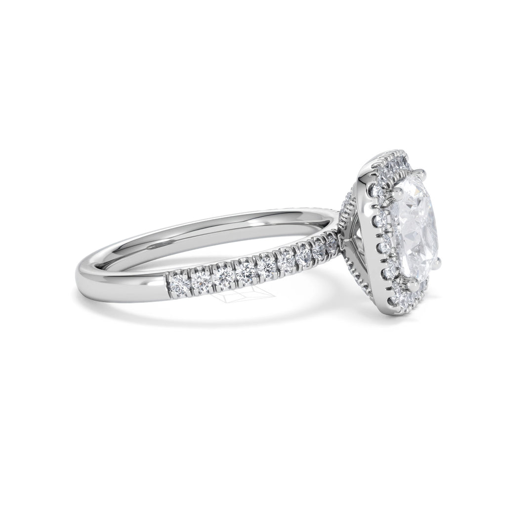2.60ct Beatrice Lab Diamond Halo Engagement Ring in Platinum F/VS1