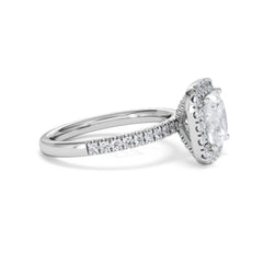 2.60ct Beatrice Lab Diamond Halo Engagement Ring in Platinum F/VS1
