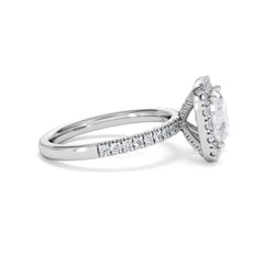 2.60ct Beatrice Lab Diamond Halo Engagement Ring in Platinum F/VS1