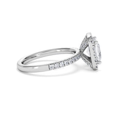 2.60ct Beatrice Lab Diamond Halo Engagement Ring 18K White Gold F/VS1