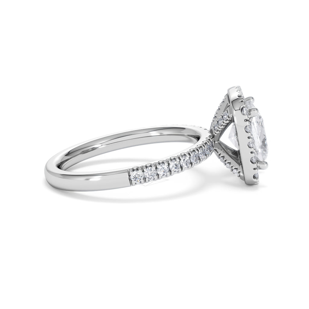 2.60ct Beatrice Lab Diamond Halo Engagement Ring in Platinum F/VS1