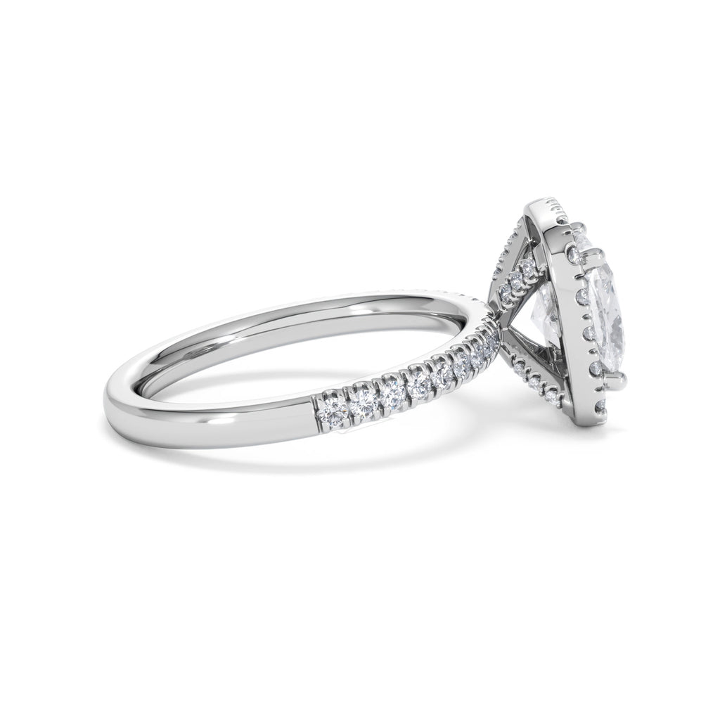 2.60ct Beatrice Lab Diamond Halo Engagement Ring in Platinum F/VS1