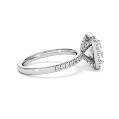 2.60ct Beatrice Lab Diamond Halo Engagement Ring in Platinum F/VS1