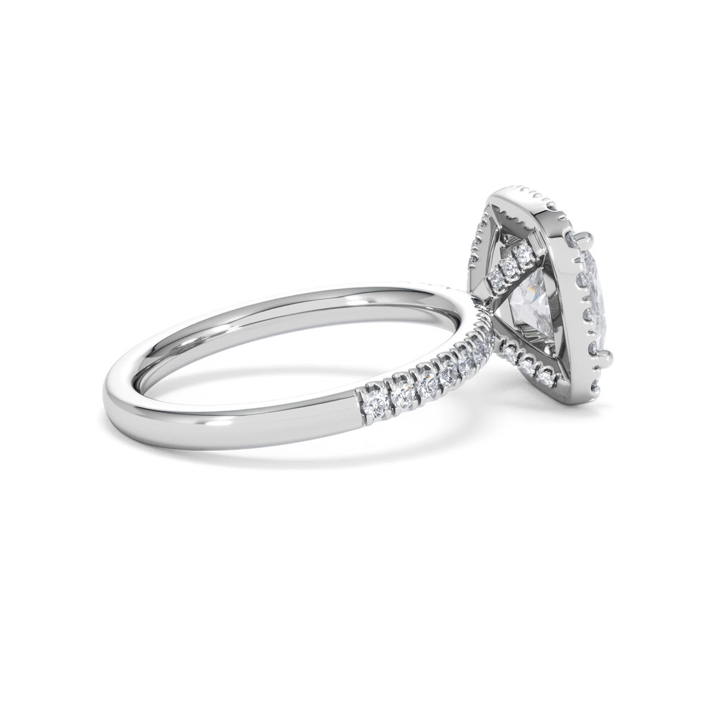 2.60ct Beatrice Lab Diamond Halo Engagement Ring in Platinum F/VS1