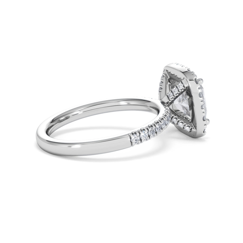 2.60ct Beatrice Lab Diamond Halo Engagement Ring in Platinum F/VS1