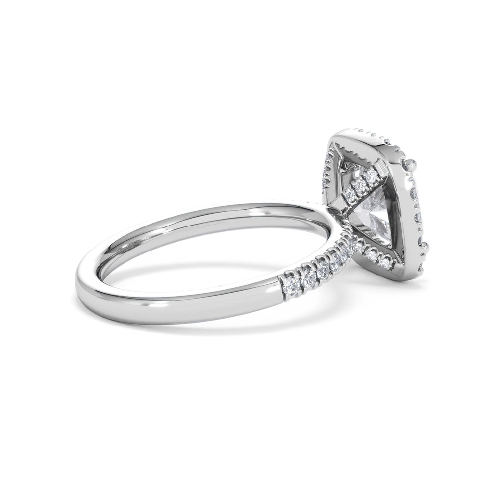 2.60ct Beatrice Lab Diamond Halo Engagement Ring in Platinum F/VS1