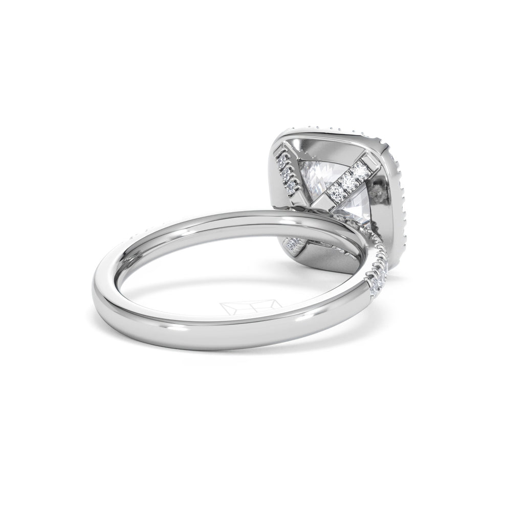 2.60ct Beatrice Lab Diamond Halo Engagement Ring 18K White Gold F/VS1