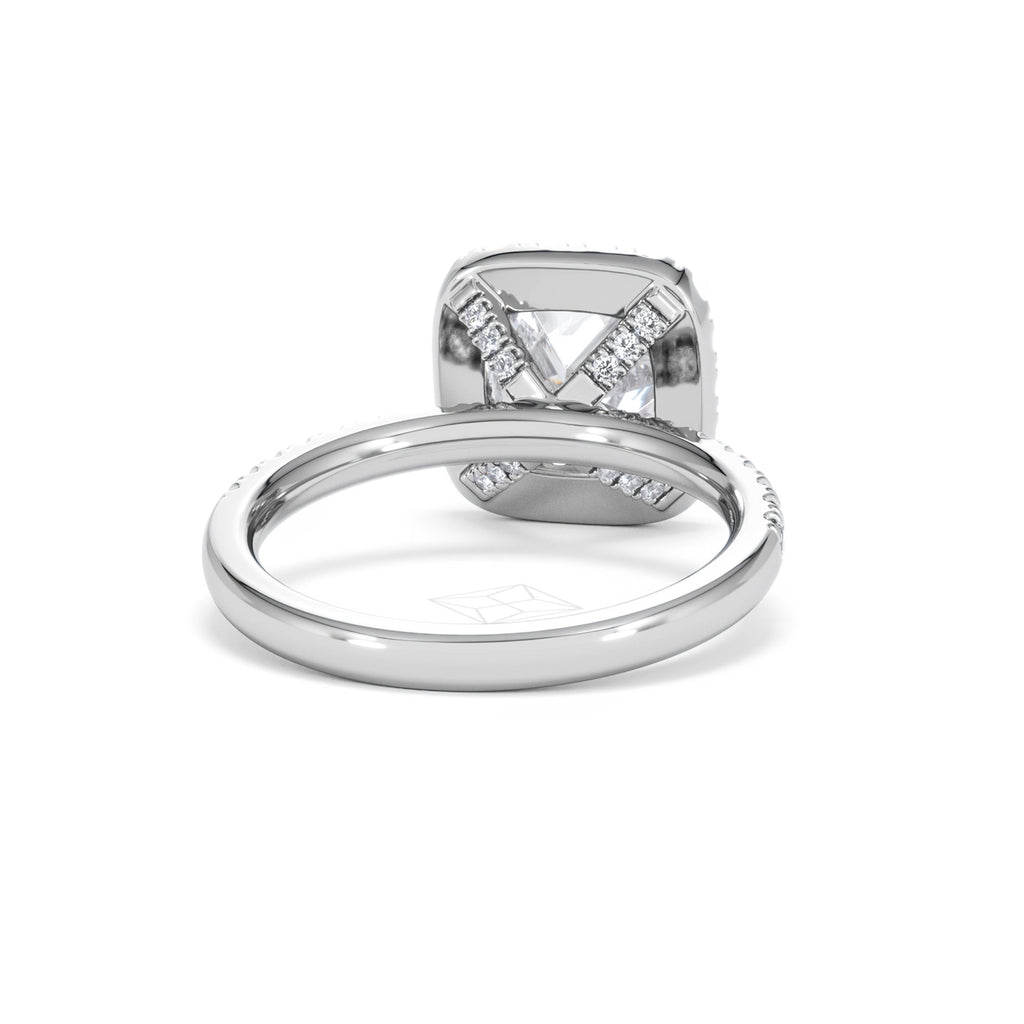 2.60ct Beatrice Lab Diamond Halo Engagement Ring 18K White Gold F/VS1