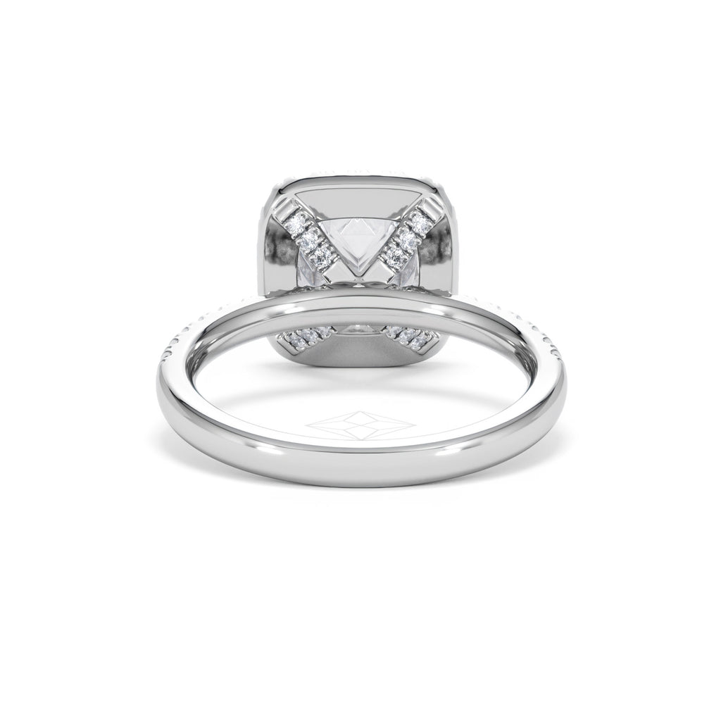 2.60ct Beatrice Lab Diamond Halo Engagement Ring in Platinum F/VS1