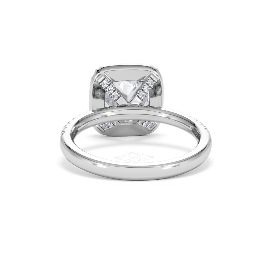2.60ct Beatrice Lab Diamond Halo Engagement Ring 18K White Gold F/VS1