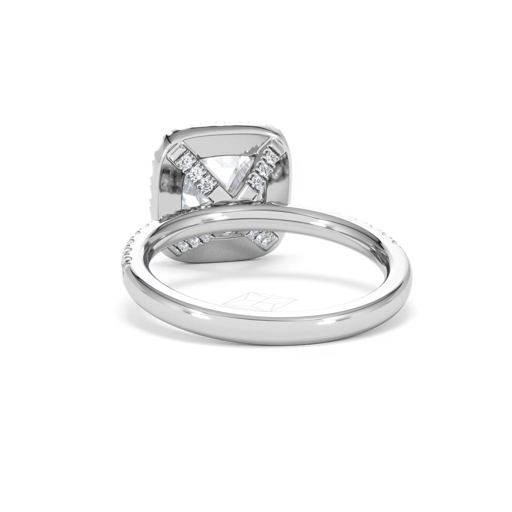 2.60ct Beatrice Lab Diamond Halo Engagement Ring in Platinum F/VS1