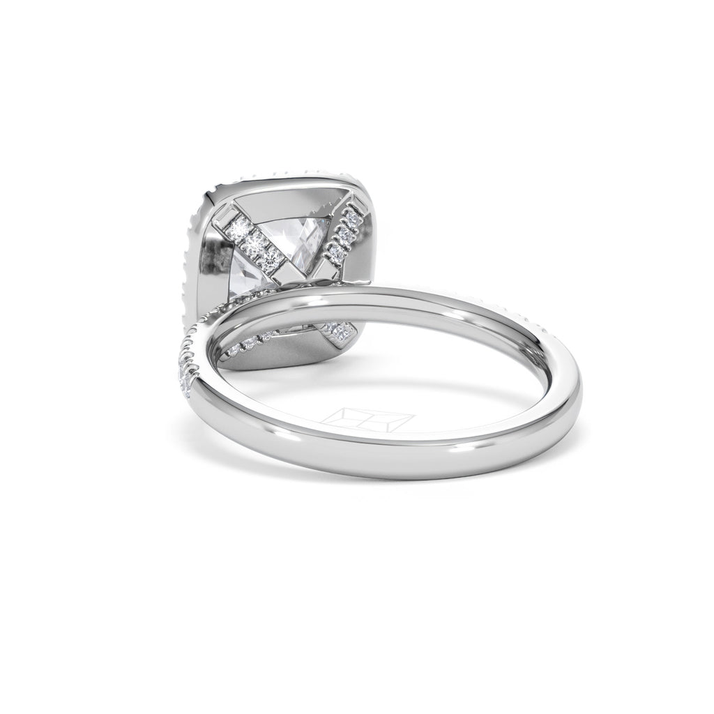 2.60ct Beatrice Lab Diamond Halo Engagement Ring 18K White Gold F/VS1